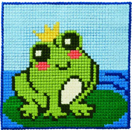 Permin Embroidery Kit Children's Canvas Frog 25x25cm