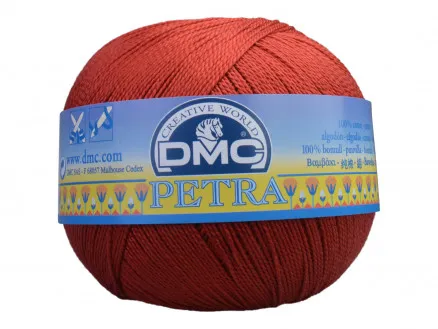 DMC Petra No. 5 Crochet Yarn Unicolor 5355 Rust Red