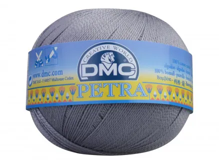 DMC Petra No. 8 Crochet Yarn Unicolor 5414 Medium Grey